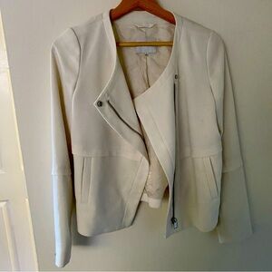Babaton White Moto Jacket (Size 2)